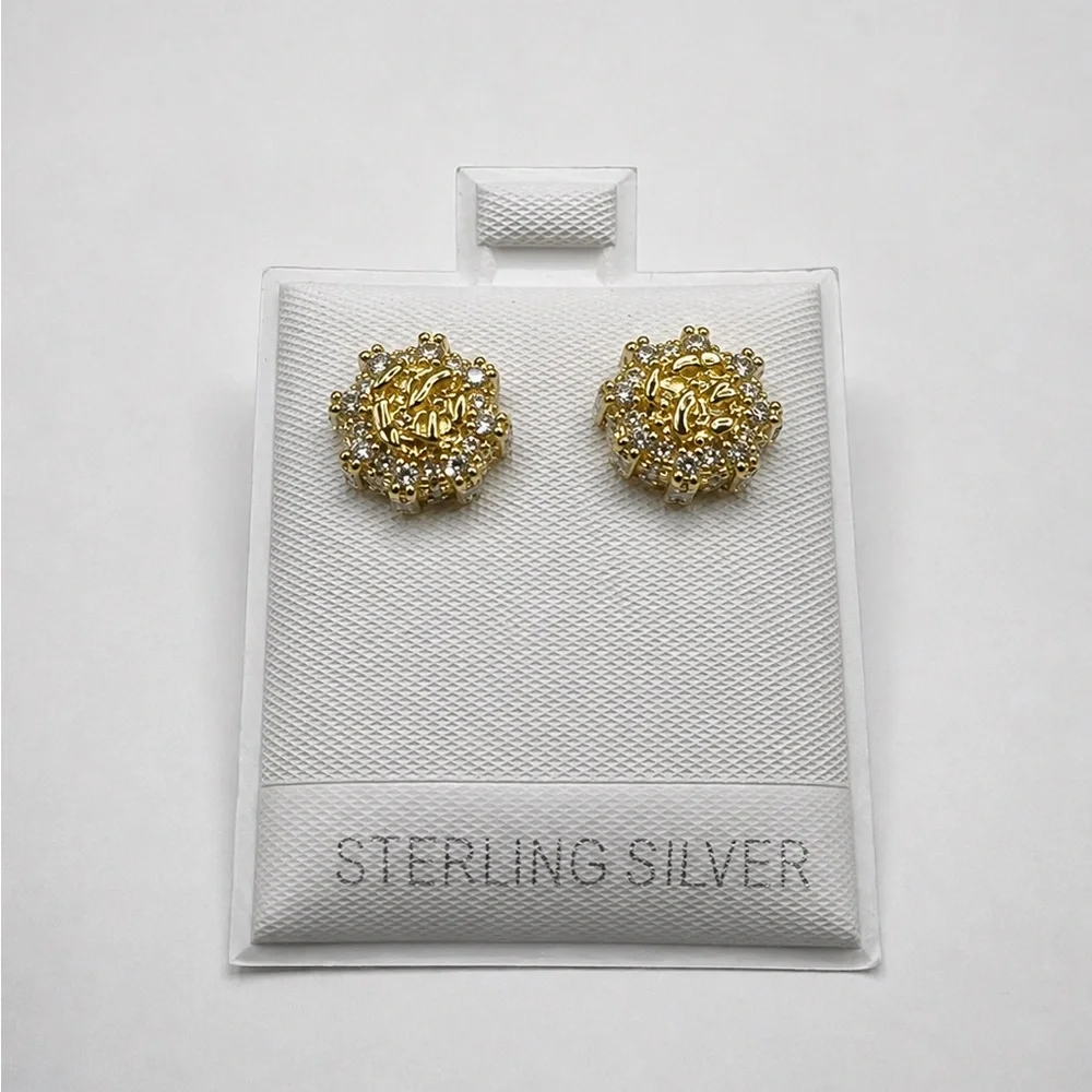 925 Sterling Silver 0.60CTW MOISSANITE Nugget Screw Back  Stud Earrings